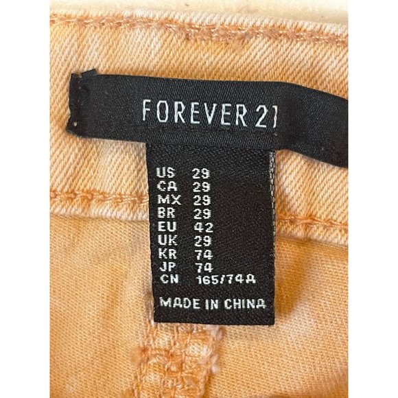 Forever 21 Womens Denim Jeans Shorts Roll Cuffed Hem Mid Rise Stretch Pink SZ 29 - Picture 7 of 9